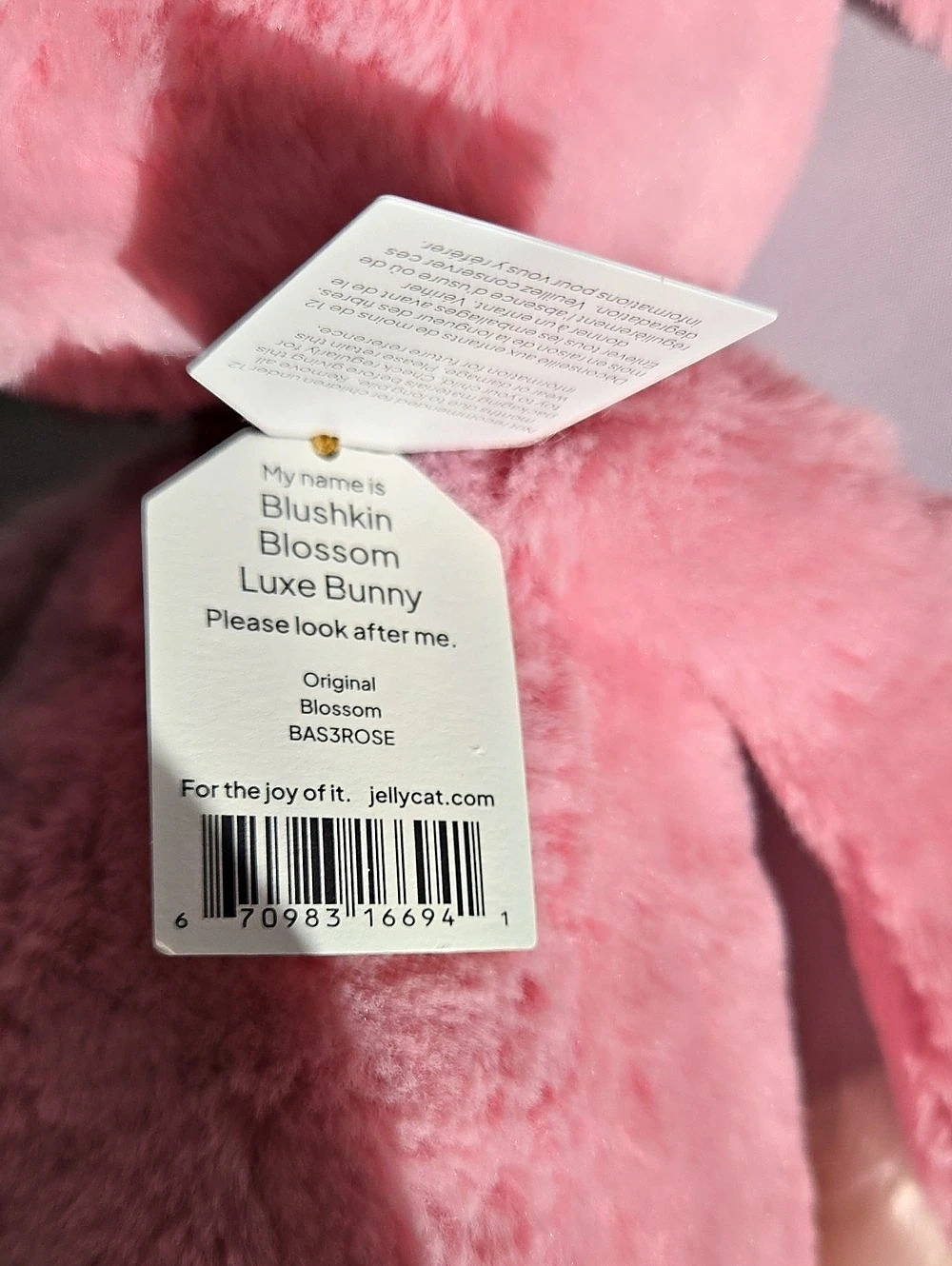 Jellycat Blossom Blush Bunny Pink Floral Plush Bunny NWT - Picture 6 of 10
